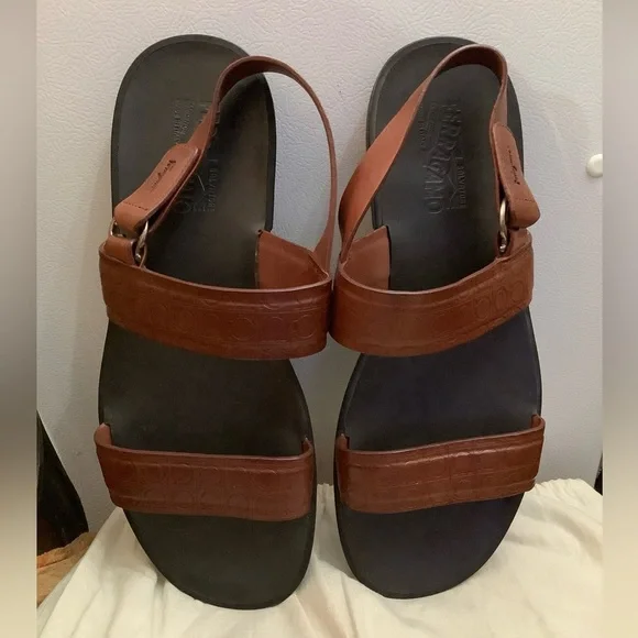 NOT FOR SALE RIGHT NOW Ferragamo Men’s Brown Leather Gancini Sandals​​ - Picture 11 of 14